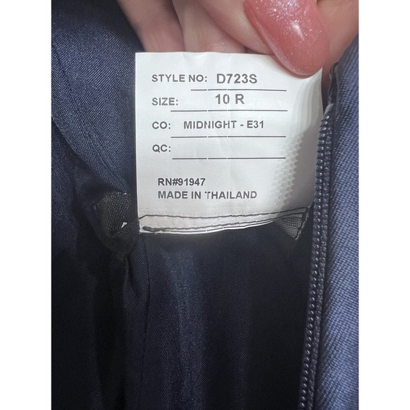 Alfred Sung Midnight Navy Sateen Twill High Low Cocktail Dress Gown New Size 10 - Picture 6 of 14